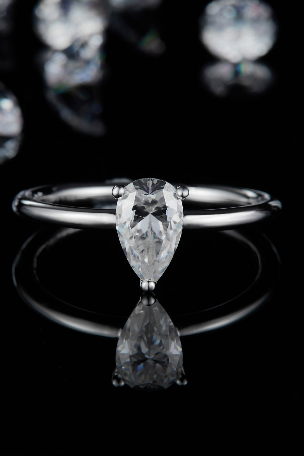 Solitaire 1 Carat Moissanite 925 Sterling Silver Ring Trendsi