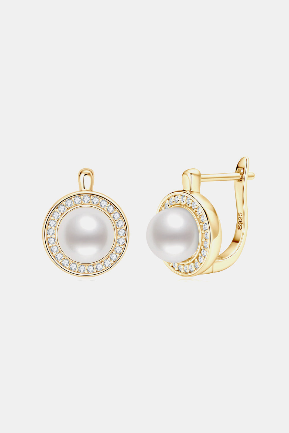 Moissanite Pearl 925 Sterling Silver Earrings Trendsi