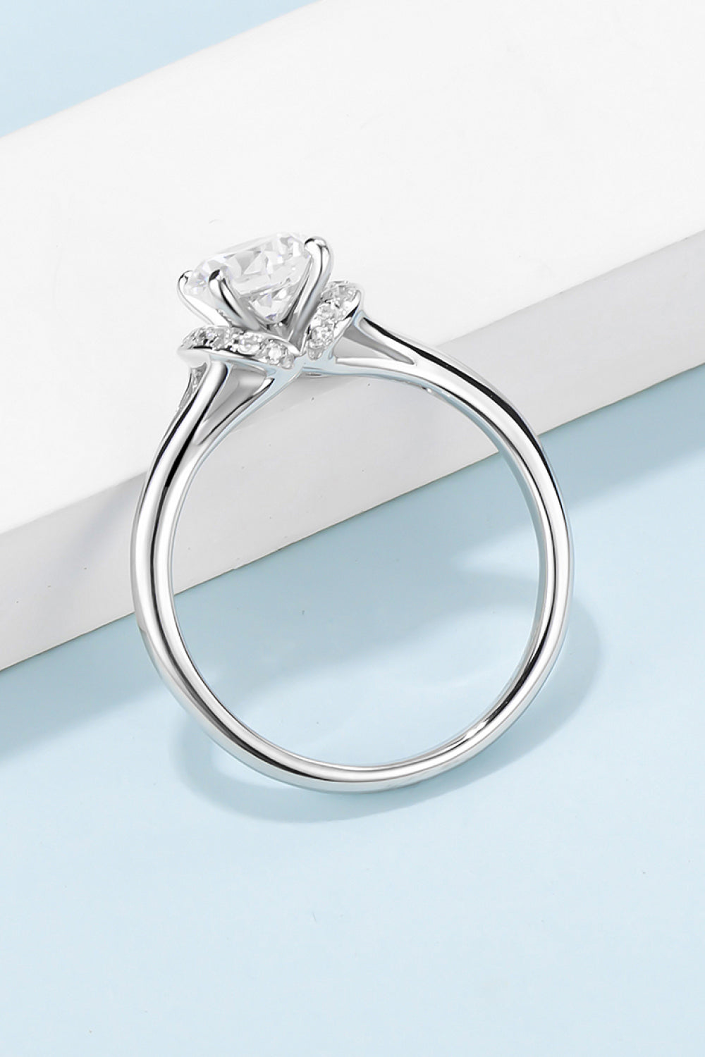 Split Shank 1 Carat Moissanite 925 Sterling Silver Ring Trendsi