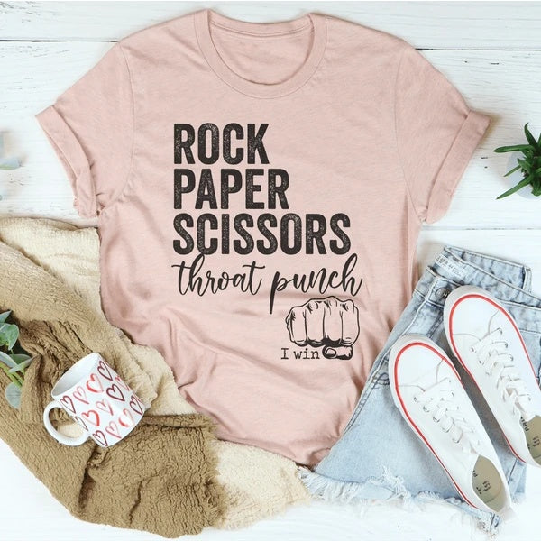 Rock Paper Scissors T-Shirt Red Beauty's Boutique