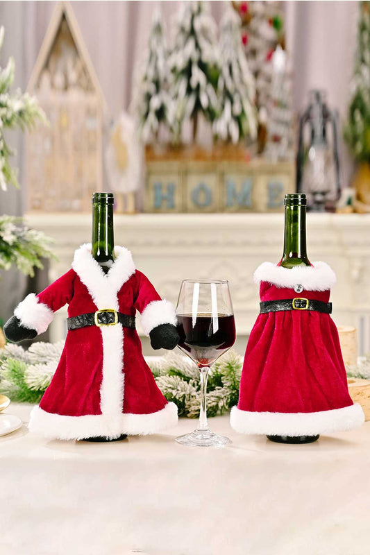 2-Pack Christmas Dress Wine Bottle Covers Trendsi