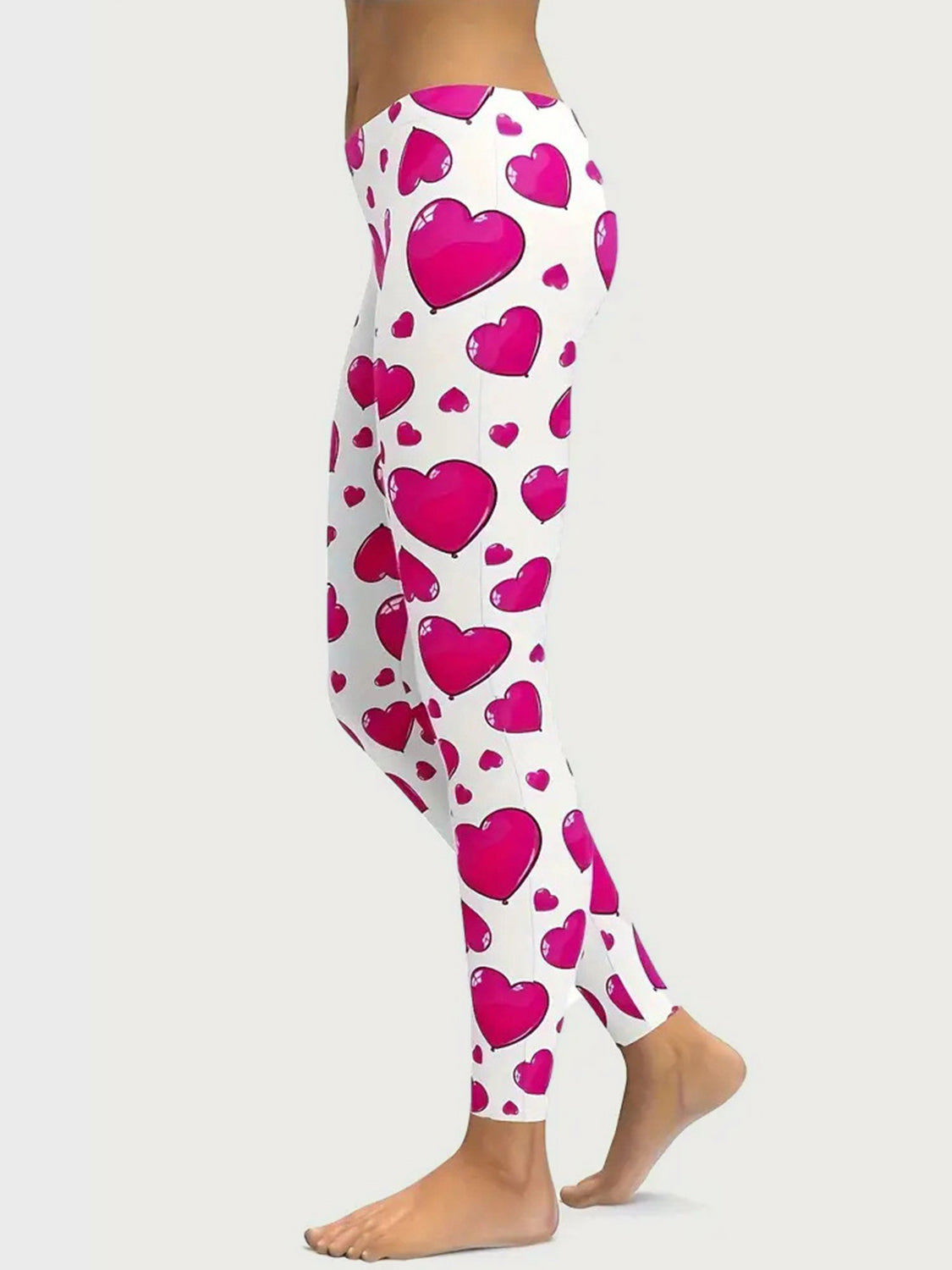 Heart Print Skinny Pants Trendsi