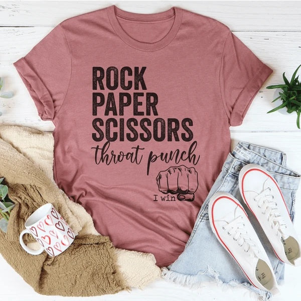 Rock Paper Scissors T-Shirt Red Beauty's Boutique