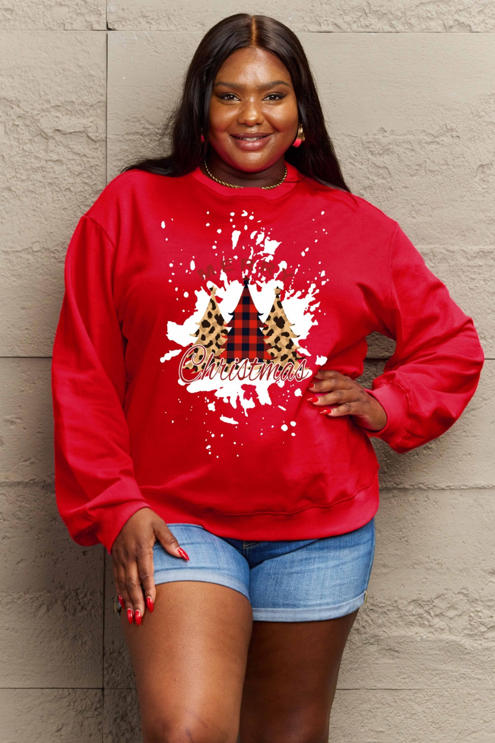 Simply Love Full Size MERRY CHRISTMAS Graphic Sweatshirt Trendsi