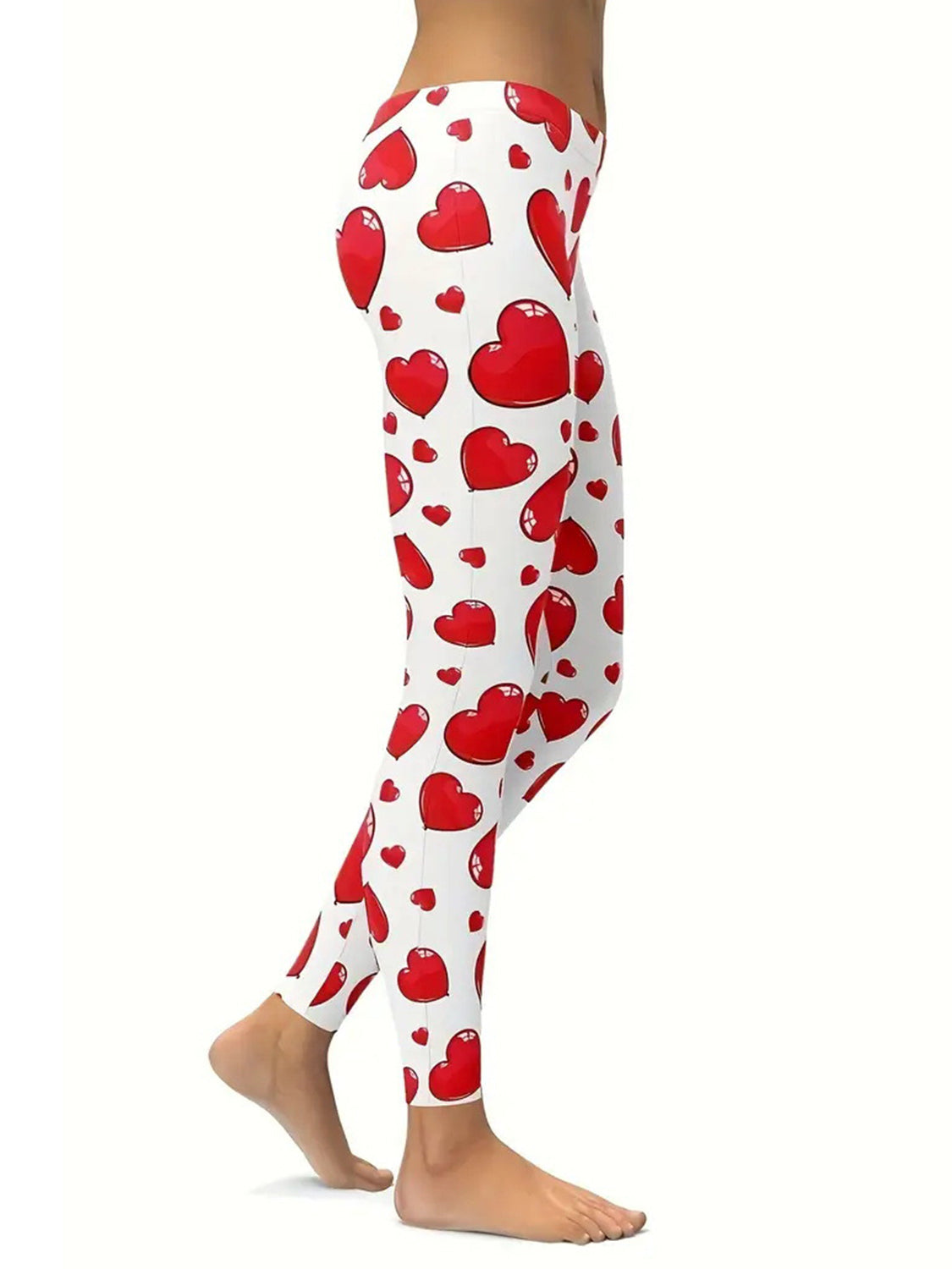 Heart Print Skinny Pants Trendsi