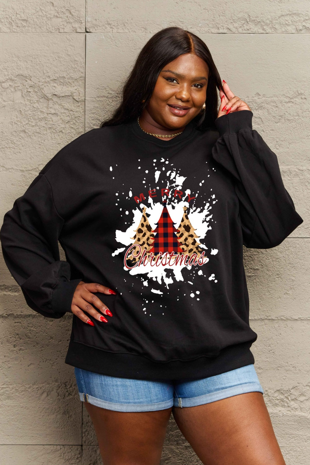 Simply Love Full Size MERRY CHRISTMAS Graphic Sweatshirt Trendsi