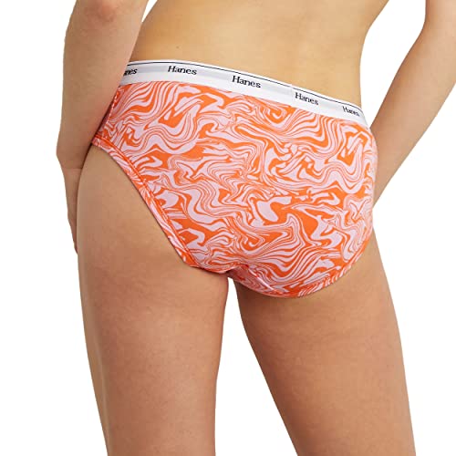 Hanes Women's Originals Panties Pack, Breathable Cotton Stretch Underwear, Basic Color Mix, 6-Pack Hi-Cuts, Medium