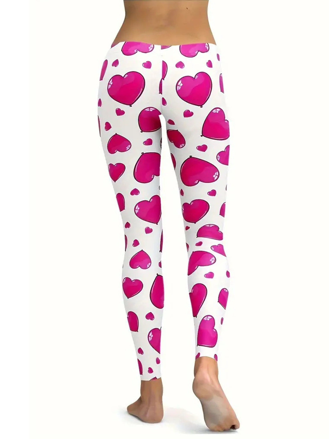 Heart Print Skinny Pants Trendsi