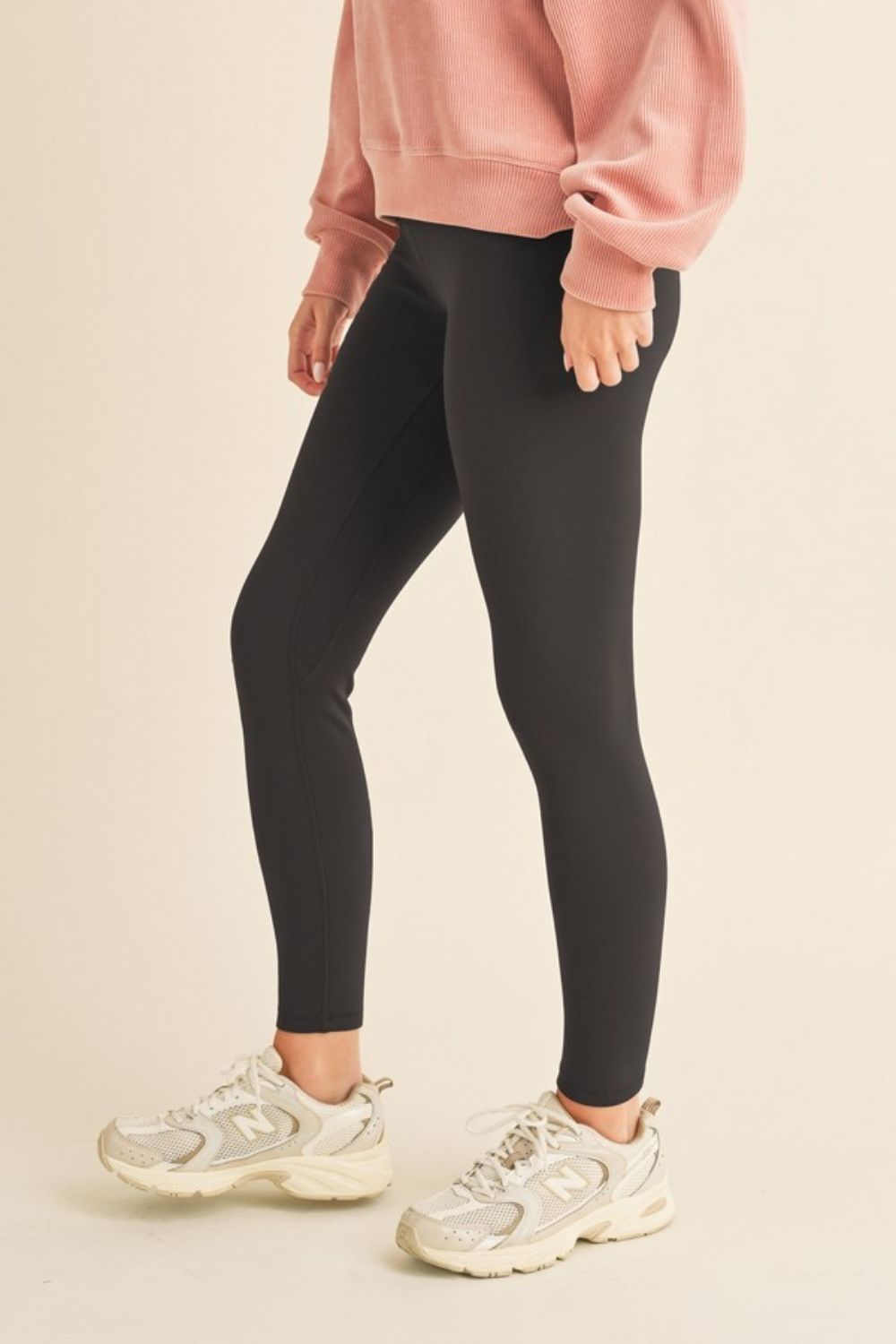 Yelete Full Size Fleece Lined High Waisted Leggings Trendsi