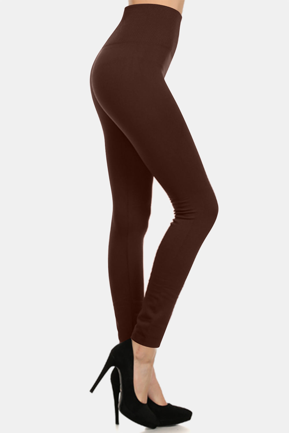 Yelete Full Size Seamless Fleece Lined Leggings Trendsi