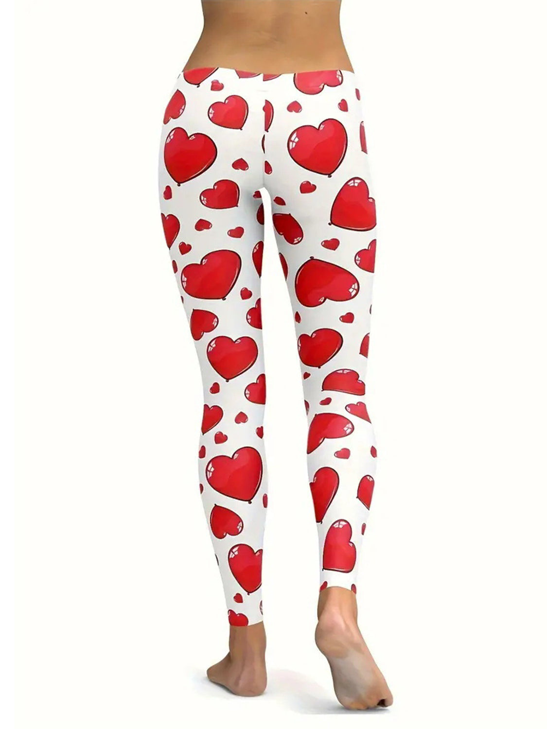 Heart Print Skinny Pants Trendsi