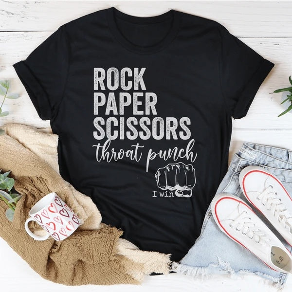 Rock Paper Scissors T-Shirt Red Beauty's Boutique