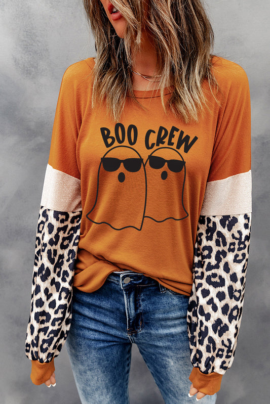 BOO CREW Ghost Graphic Round Neck T-Shirt