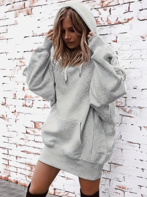 Women's Casual Hoodie With Kangaroo Pocket And Drawstring Waist - Comfortable And Stylish Sweatshirt For Everyday Wear CJ