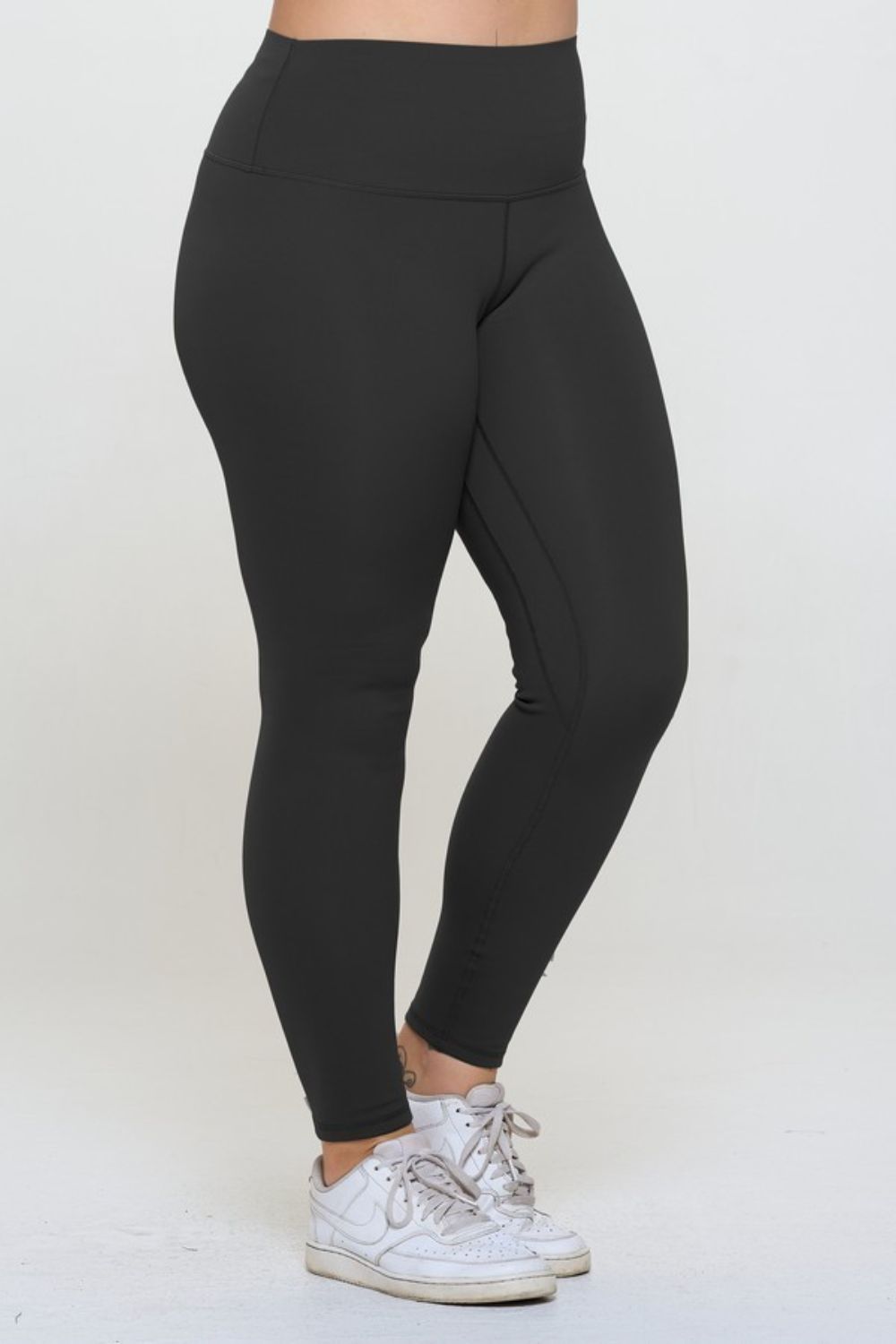 Yelete Full Size Fleece Lined High Waisted Leggings Trendsi