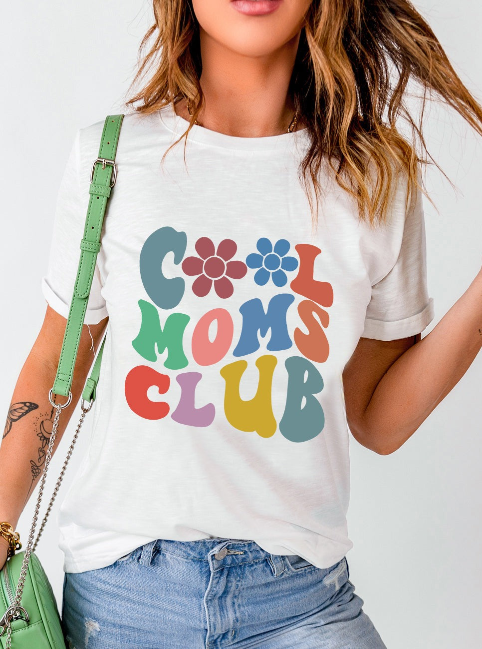 COOL MOMS CLUB Round Neck Short Sleeve T-Shirt