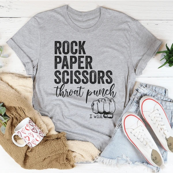 Rock Paper Scissors T-Shirt Red Beauty's Boutique