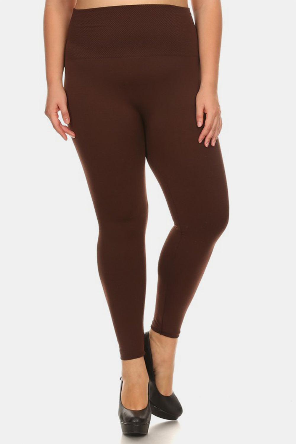 Yelete Full Size Seamless Fleece Lined Leggings Trendsi