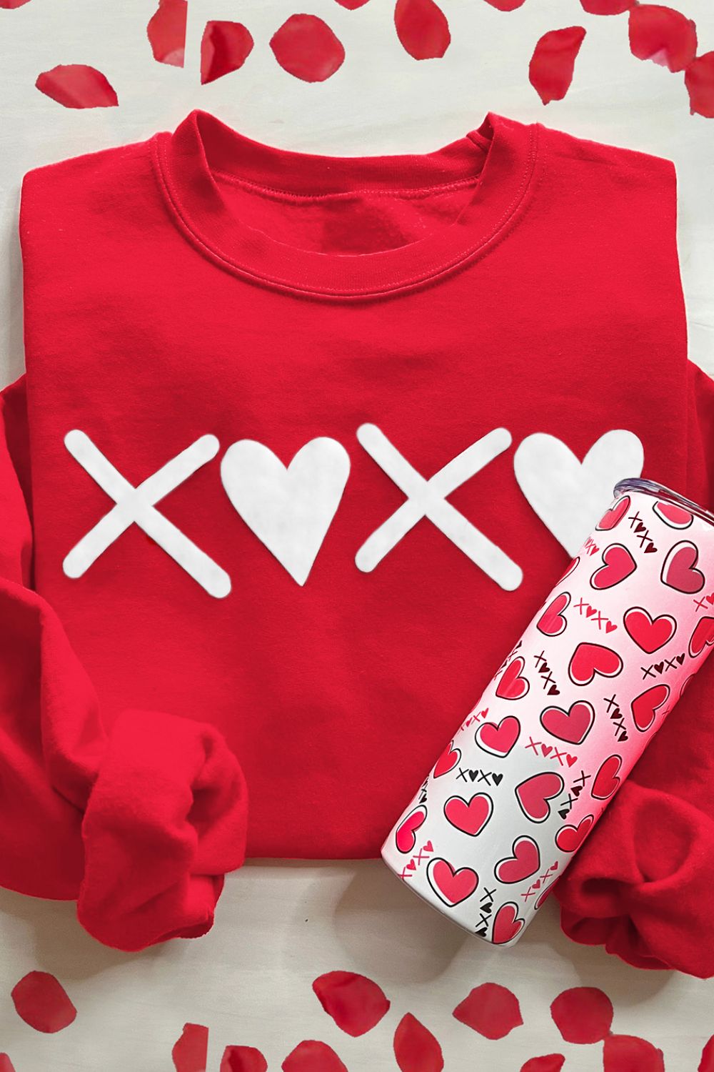 Valentine’s Day XOXO Round Neck Drop Shoulder Sweatshirt Trendsi