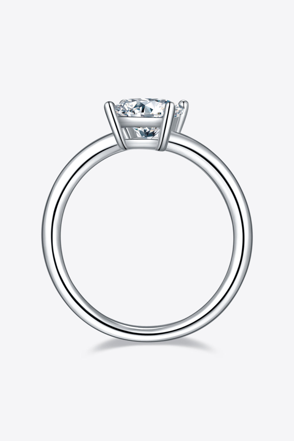 Solitaire 1 Carat Moissanite 925 Sterling Silver Ring