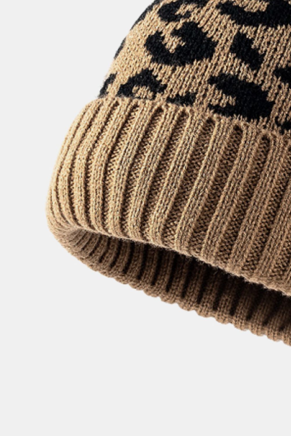 Leopard Pom-Pom Cuffed Beanie Trendsi