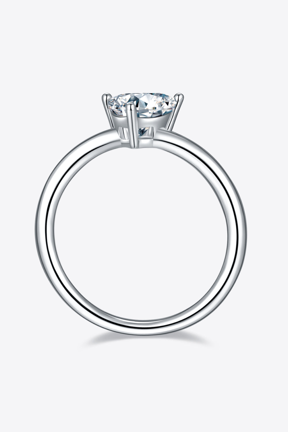 Solitaire 1 Carat Moissanite 925 Sterling Silver Ring