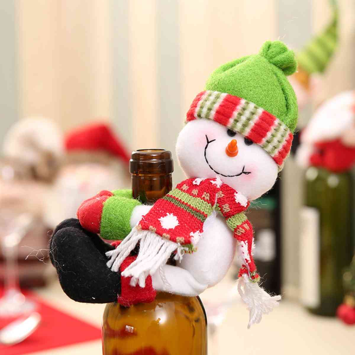Christmas Gnome Wine Bottle Decoration