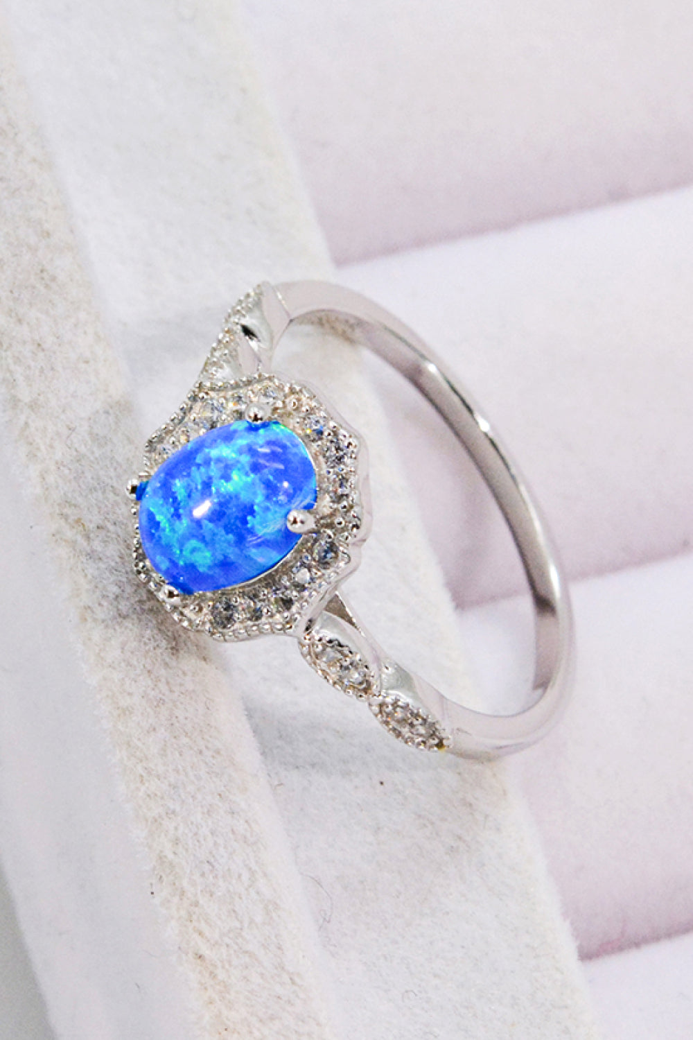 Opal and Zircon 925 Sterling Silver Ring Trendsi