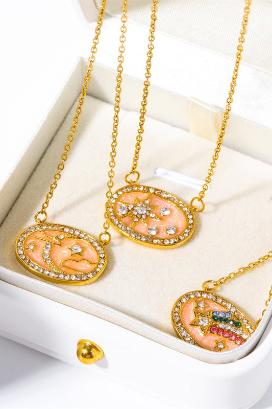 Stars in the Plate Pendant Copper Necklace Trendsi