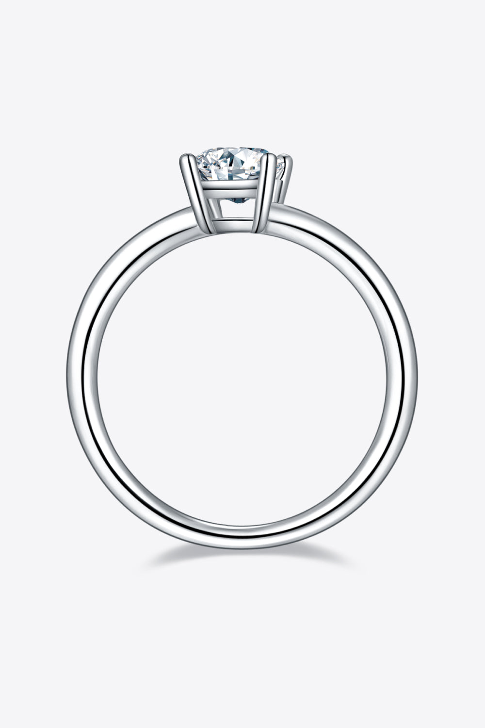 Solitaire 1 Carat Moissanite 925 Sterling Silver Ring