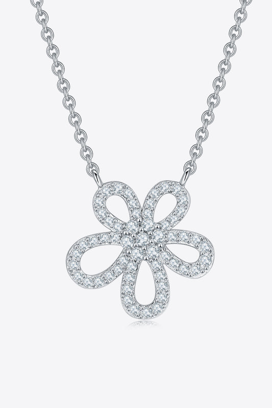 Moissanite Flower Pendant 925 Sterling Silver Necklace Trendsi