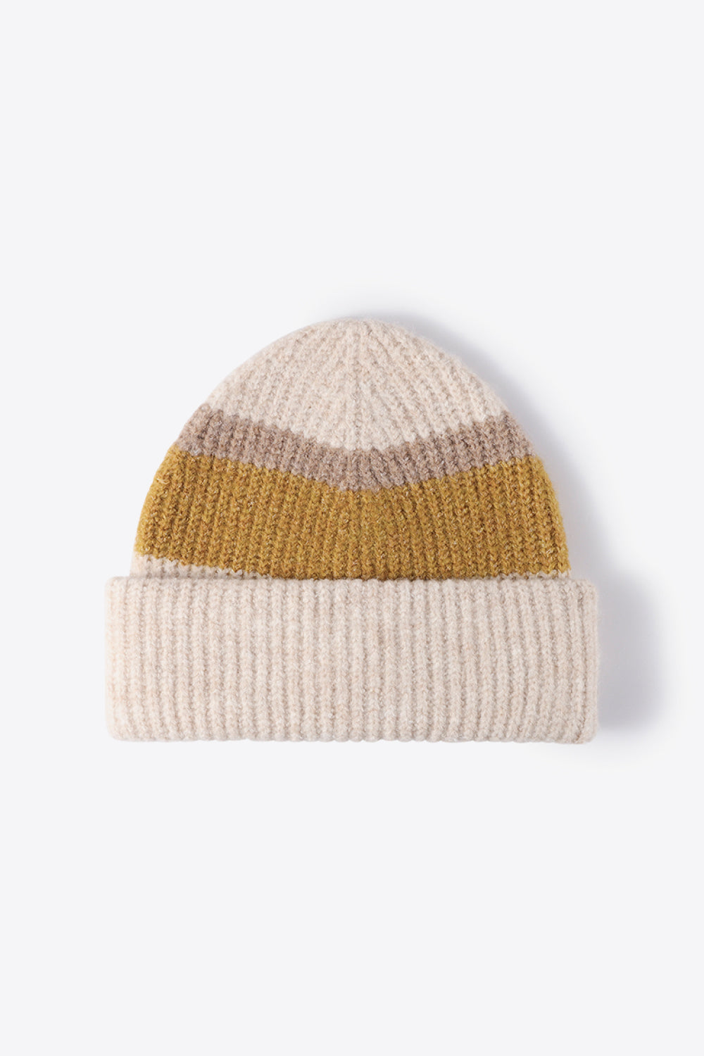 Tricolor Cuffed Knit Beanie Trendsi