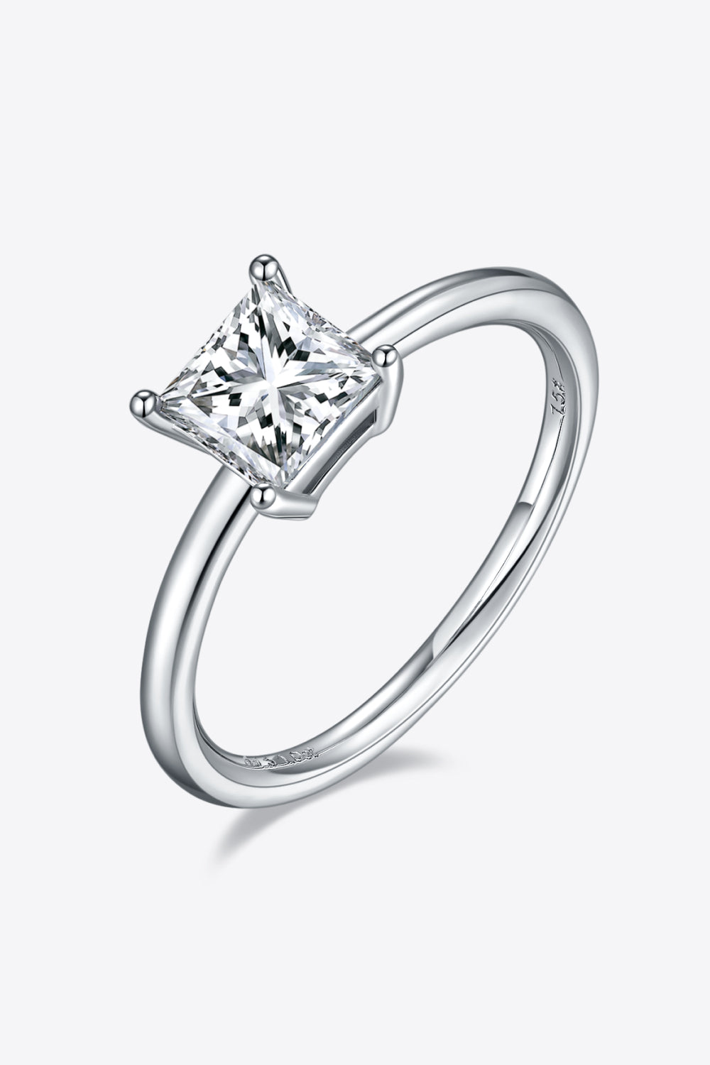 Solitaire 1 Carat Moissanite 925 Sterling Silver Ring