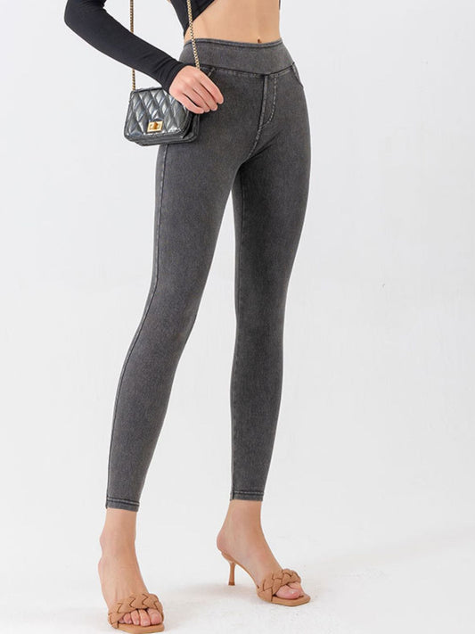 High Waist Cropped Jeans Trendsi