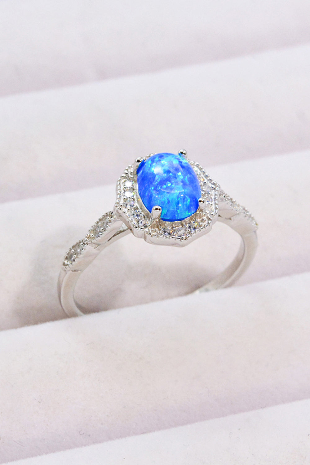 Opal and Zircon 925 Sterling Silver Ring Trendsi