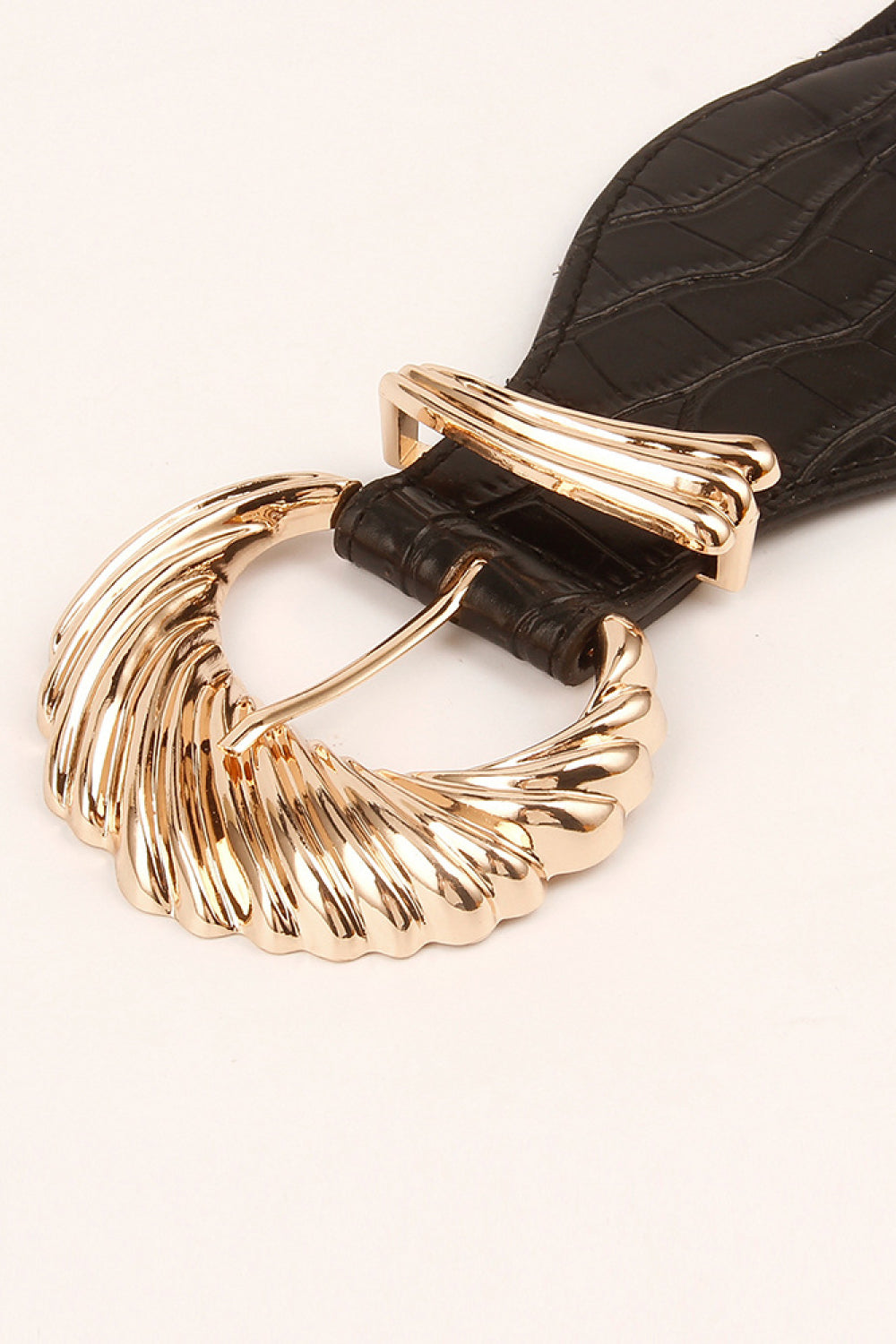 Shell Alloy Buckle Elastic Belt Trendsi