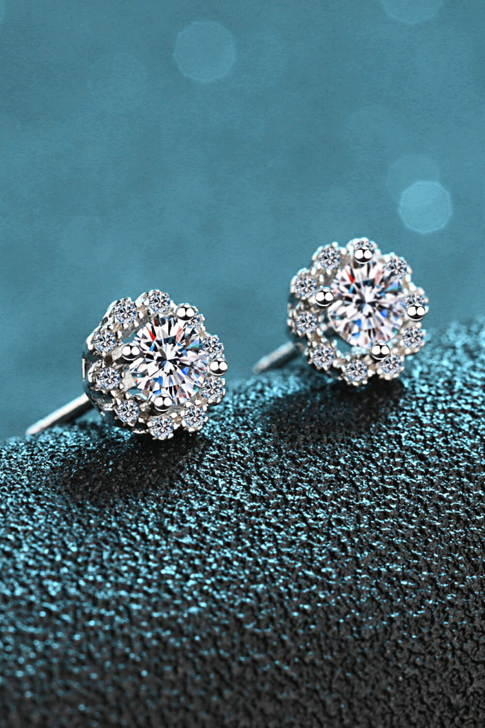 Moissanite Floral-Shaped Stud Earrings