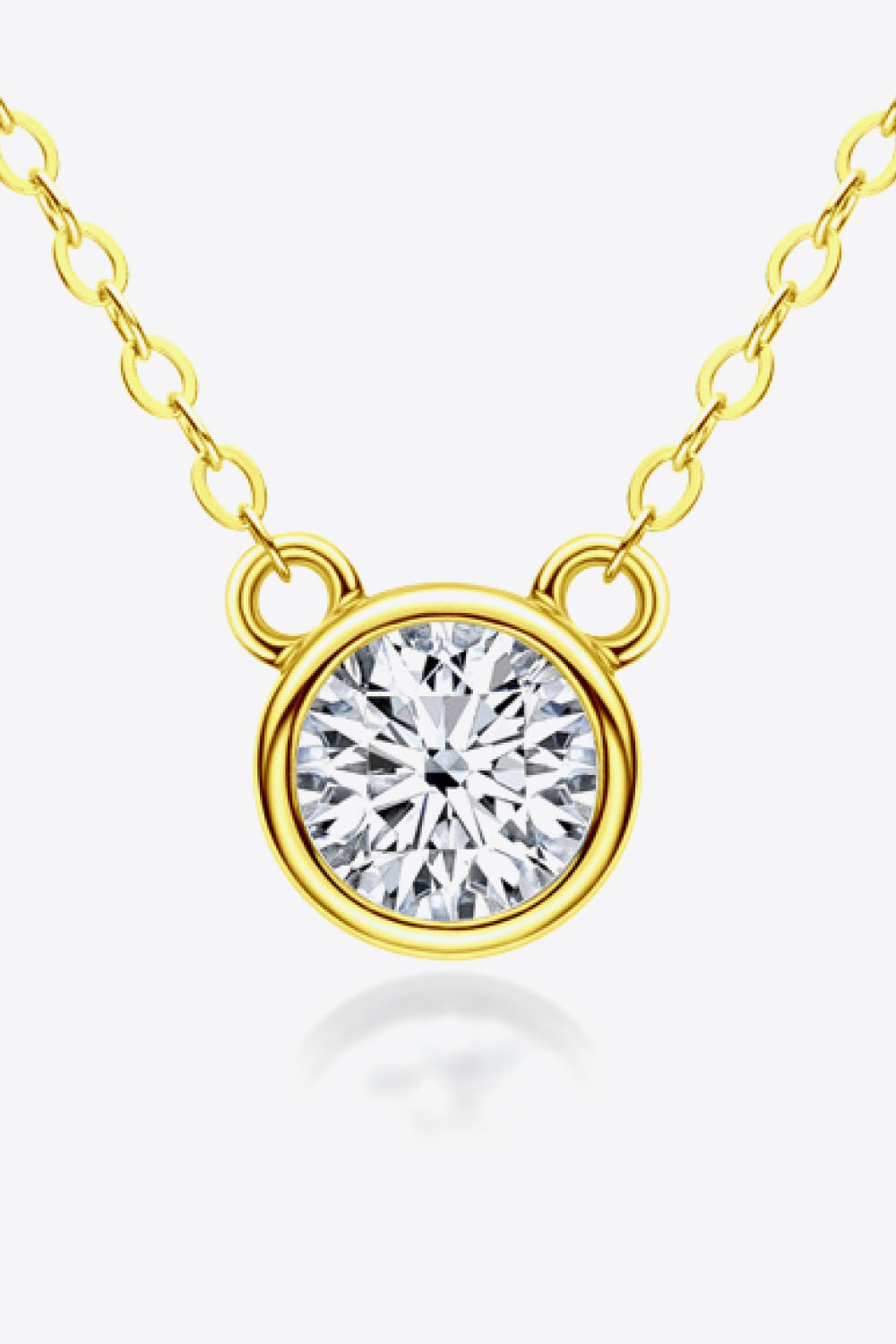 Round  925 Sterling Silver 1 Carat Moissanite Pendant Necklace