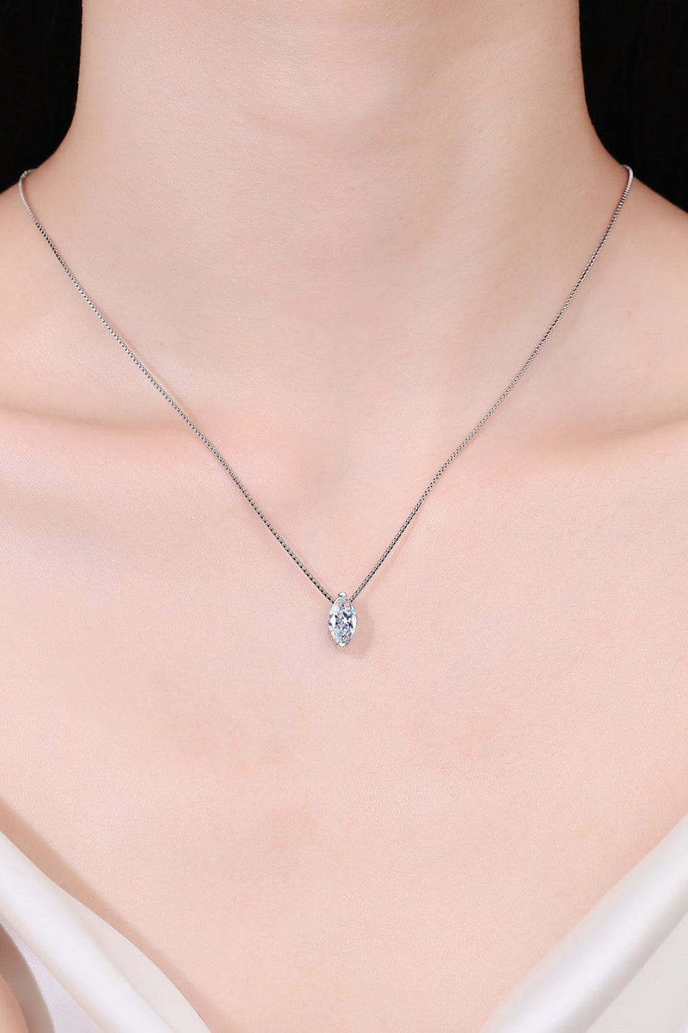 1 Carat Moissanite 925 Sterling Silver Necklace Trendsi