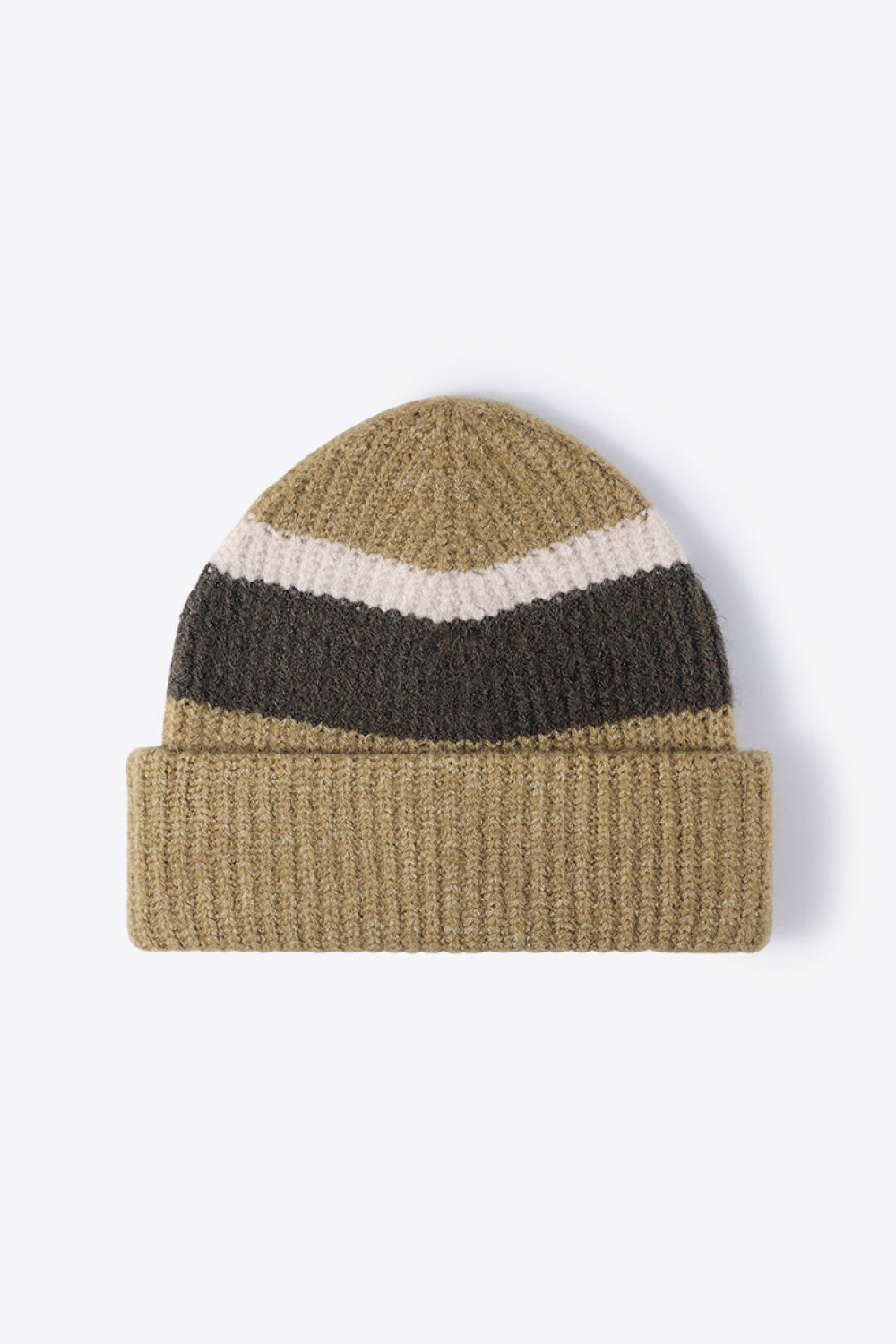 Tricolor Cuffed Knit Beanie Trendsi