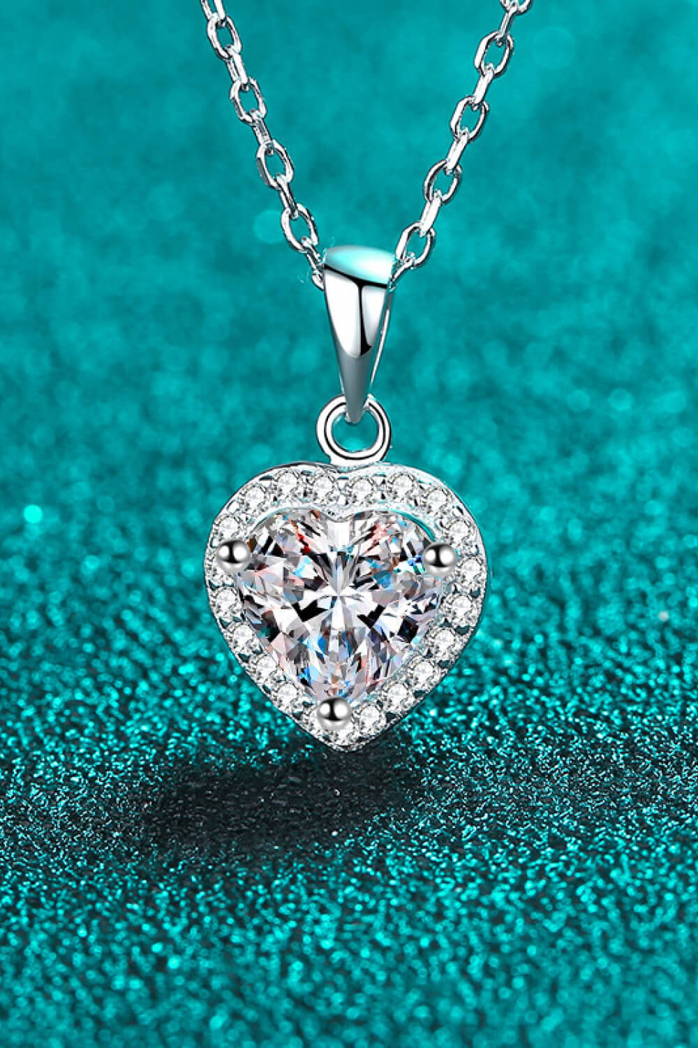 Heart Pendant Chain1 Carat Moissanite Necklace