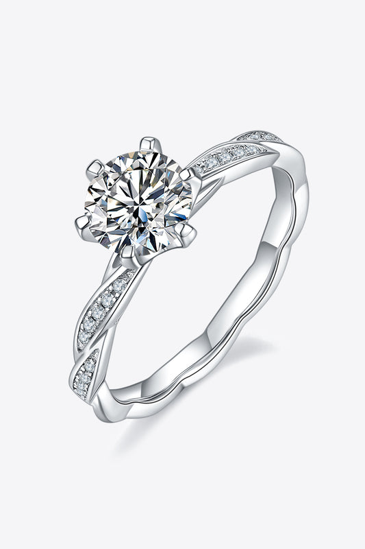 Minimalist 1 Carat Moissanite 925 Sterling Silver Ring