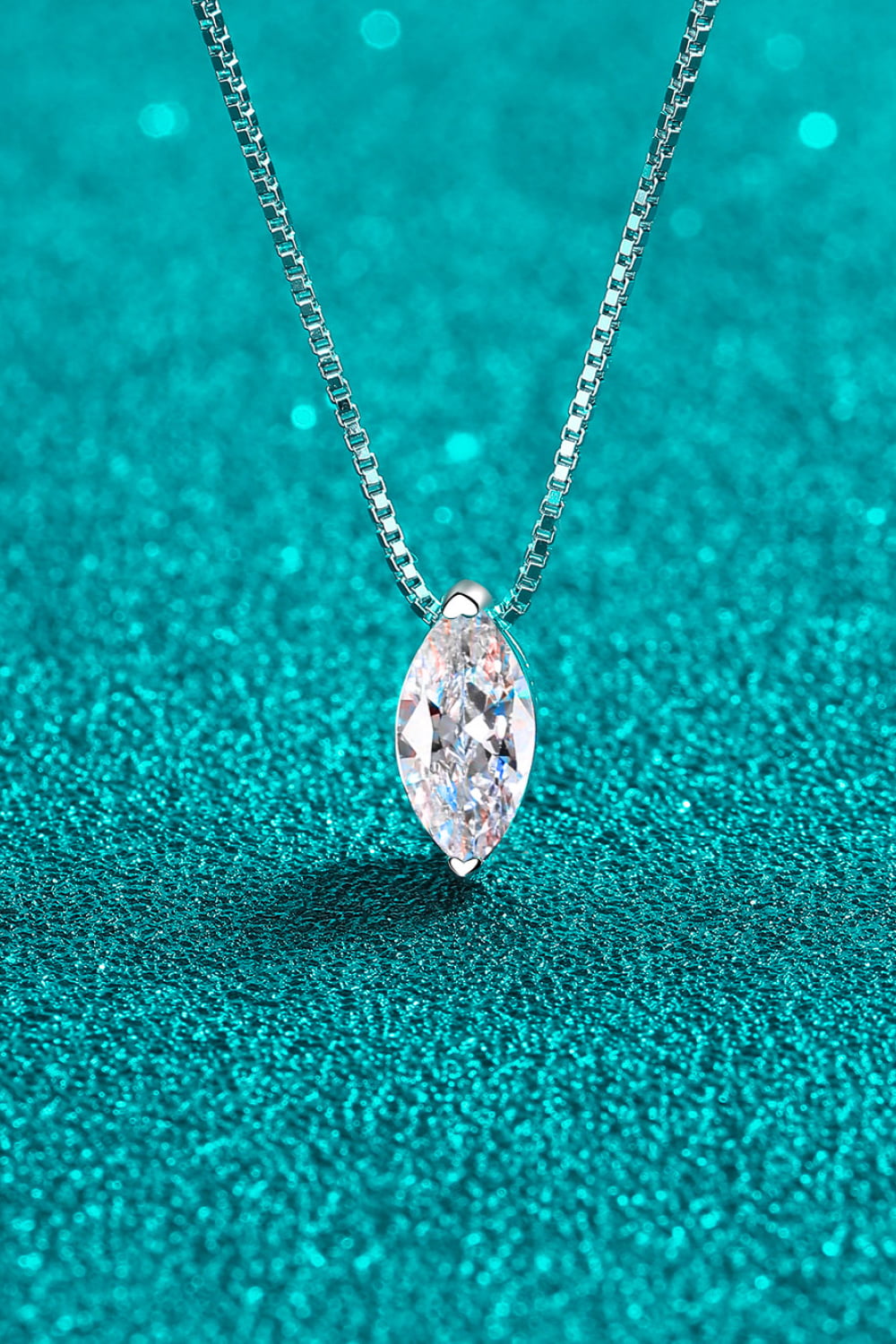 1 Carat Moissanite 925 Sterling Silver Necklace Trendsi