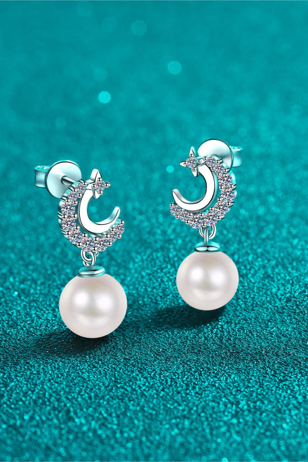 Moissanite Freshwater Pearl Drop Earrings Trendsi