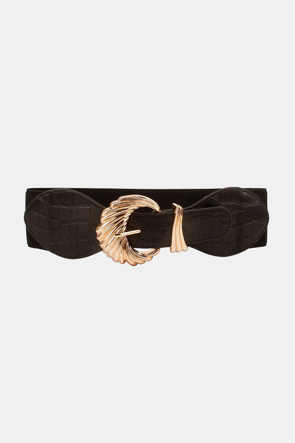 Shell Alloy Buckle Elastic Belt Trendsi