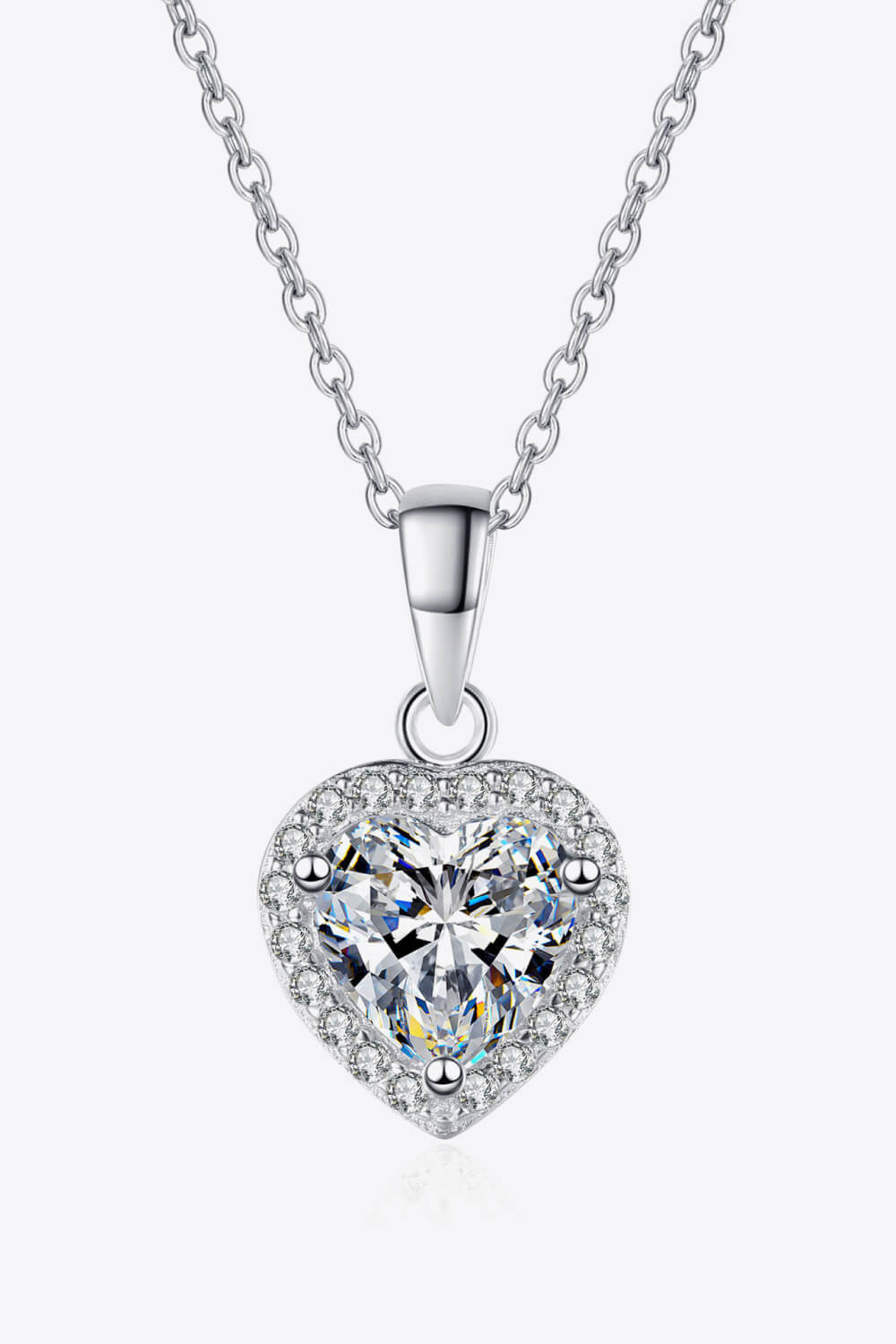 Heart Pendant Chain1 Carat Moissanite Necklace