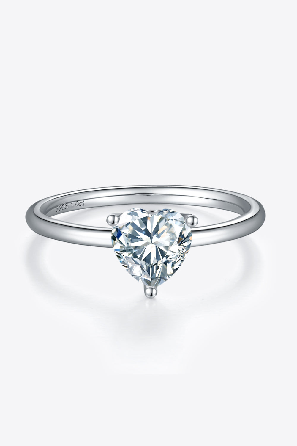 Solitaire 1 Carat Moissanite 925 Sterling Silver Ring