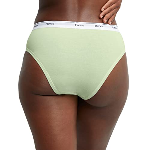 Hanes Women's Originals Panties Pack, Breathable Cotton Stretch Underwear, Basic Color Mix, 6-Pack Hi-Cuts, Medium