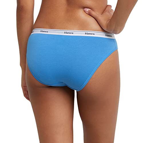 Hanes Women's Originals Panties Pack, Breathable Cotton Stretch Underwear, Basic Color Mix, 6-Pack Hi-Cuts, Medium