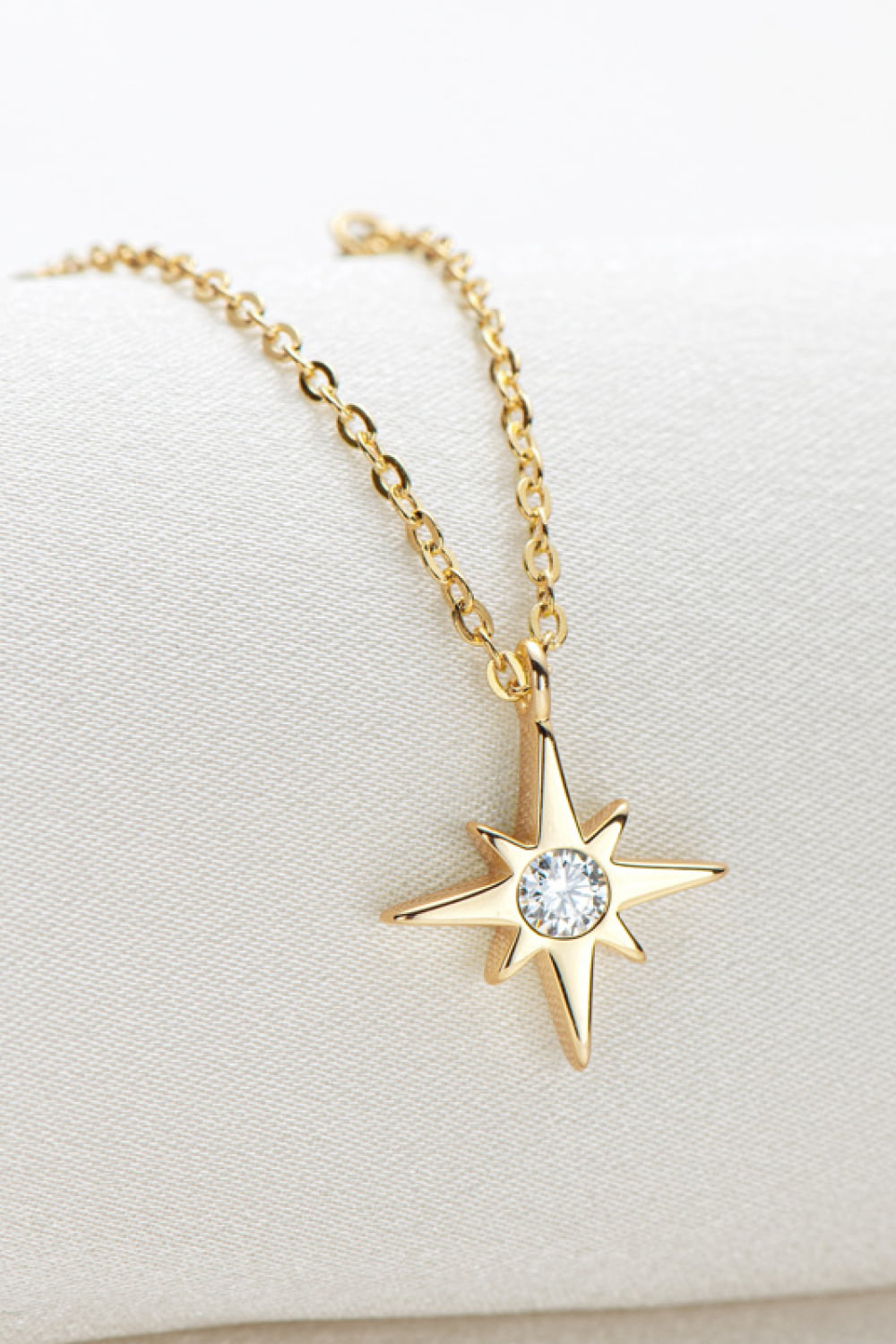 Moissanite North Star Pendant 925 Sterling Silver Necklace Trendsi